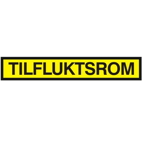 Skilt "Tilfluktsrom" Etterlysende